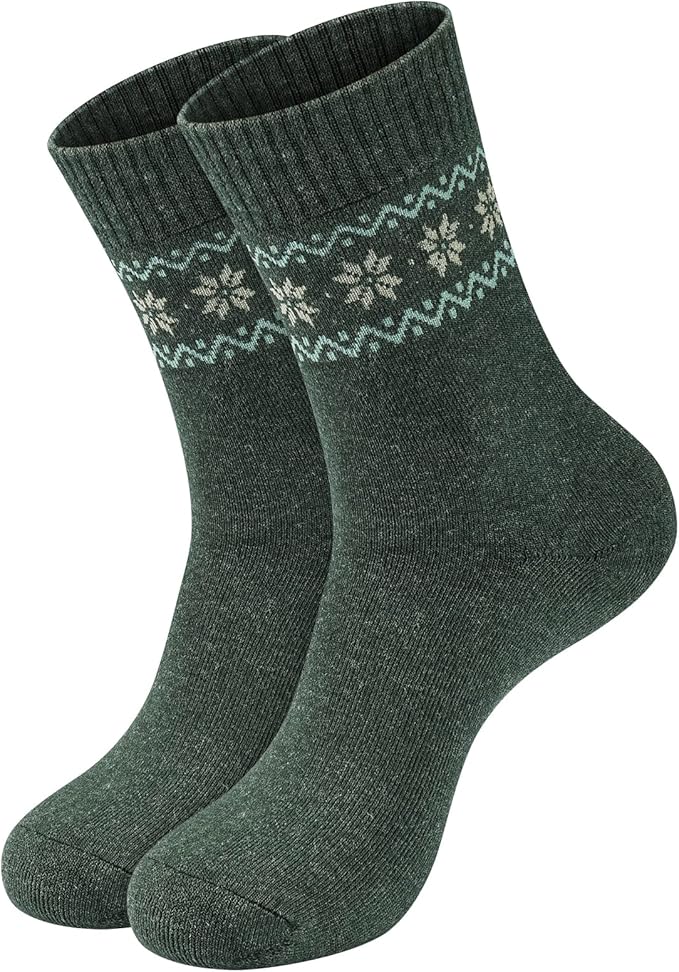 NinetoFiveLife Pack of 4 Womens Merino Wool Socks Winter Hiking Socks Knit Outdoor Recreation Socks Warm Soft and Comfortable
