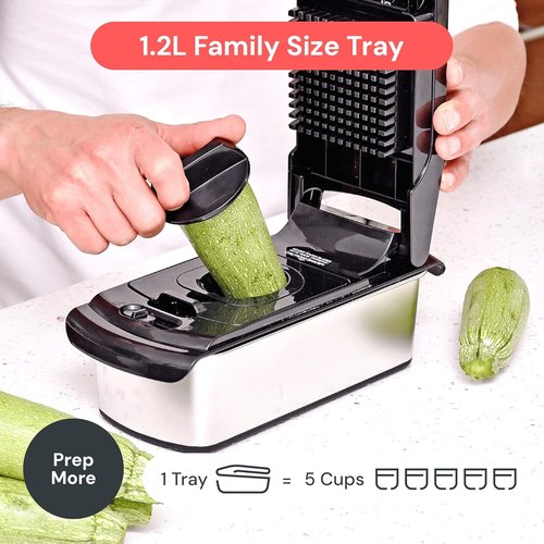 Fullstar Premium Vegetable Chopper - 14-in-1 Food Chopper & Mandoline Slicer with Container | Silver Kitchen Gadget