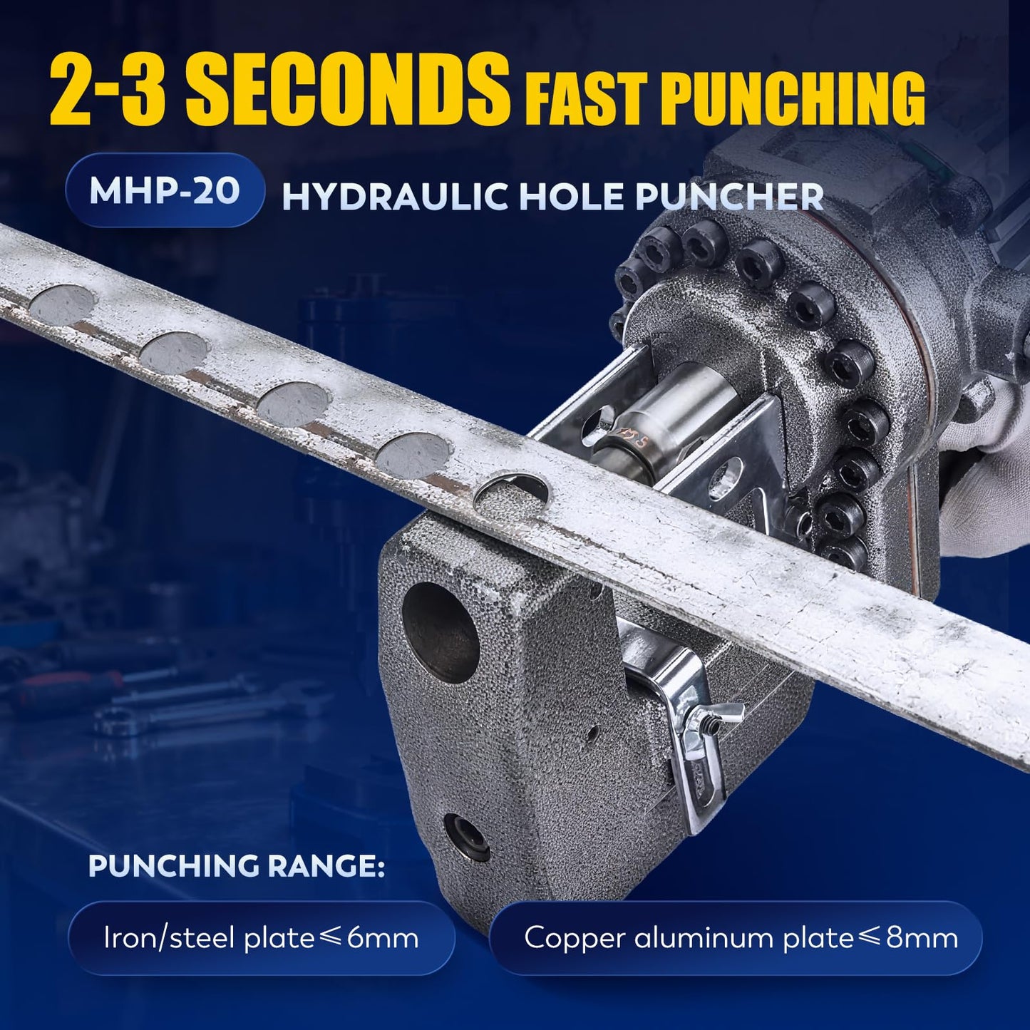 CGOLDENWALL 1300W Hydraulic Hole Punch Electric Hydraulic Hole Punching Tool Hole Digger for Steel Plate Iron Plate Aluminum Plate CE&ROHS Certificate with Pedal 110V
