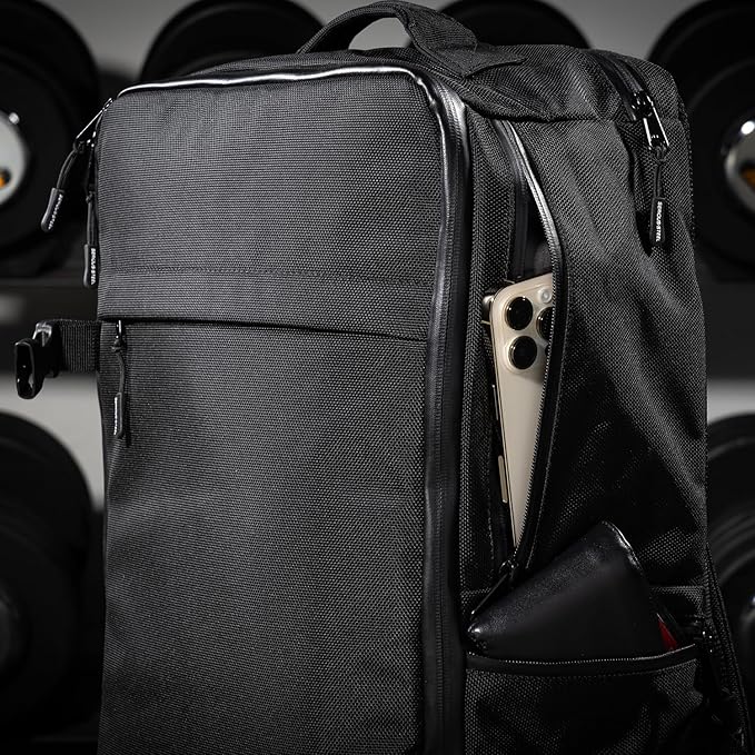 SERIOUS STEEL FITNESS Pro Backpack With Removable Dividers (1680D Nylon - Black)