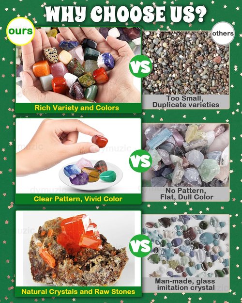 Crystal Advent Calendar 2025 - 24 Unique Crystals & Gemstones for Kids and Adults | Healing Gift