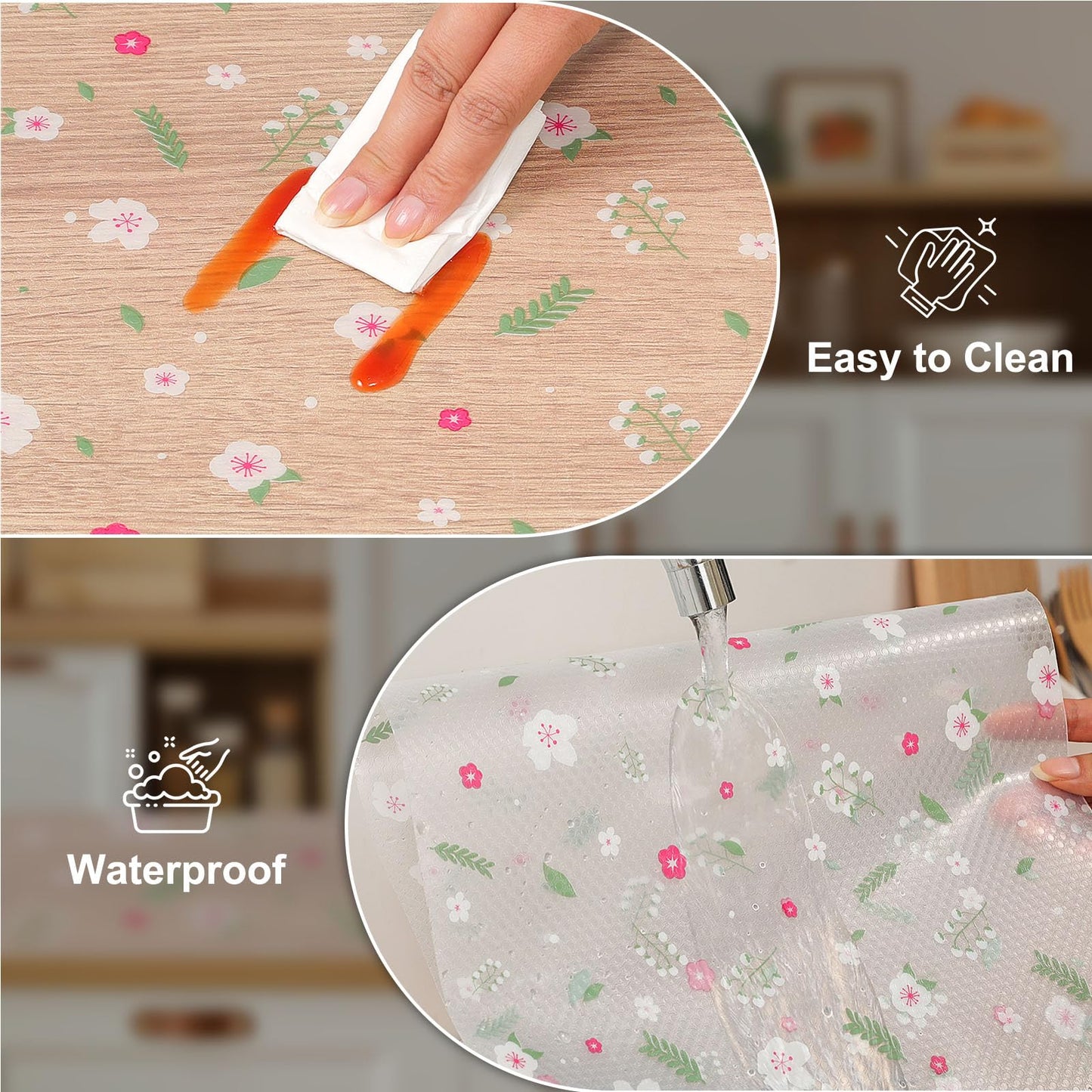 Cooyes Shelf Liner – Premium Non-Adhesive Cabinet & Drawer Liner for Kitchen – Waterproof Shelf Paper with Modern Pattern – Durable EVA Cabinet Mat – Easy to Cut （11.8" W x 120" L）