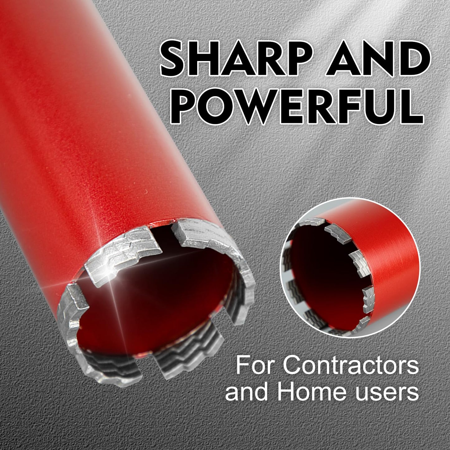 SALI Wet Diamond Core Drill Bits 6-1/2" (167mm) Diameter, 15" (380mm) Drilling Depth, Turbo Laser-Welded Segments(Wavy Teeth) With 1-1/4"-7 Thread Core Bit for Rebar Concrete Brick Block Masonry Stone