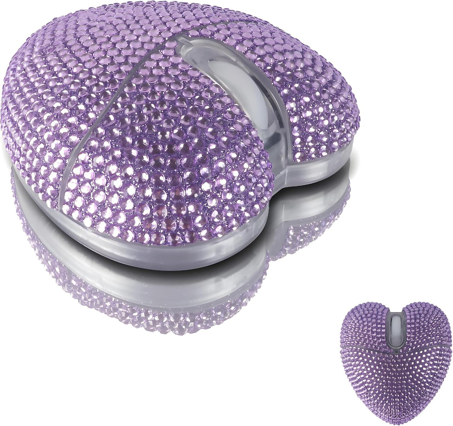 elec Space 10m Wireless Bluetooth Mouse, Silent and Stylish Heart-Shaped Mouse for Laptop, PC - Range (Purple)