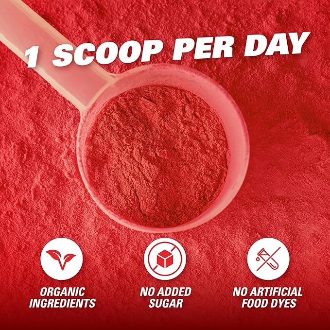 EHP Labs OxyReds Superfood Beets Powder - Nitric Oxide Supplement, Organic Beet Root Powder, Immune Support Supplement & Prebiotics for Digestive Health, Beet Powder - Raspberry Refresh, 30 Servings