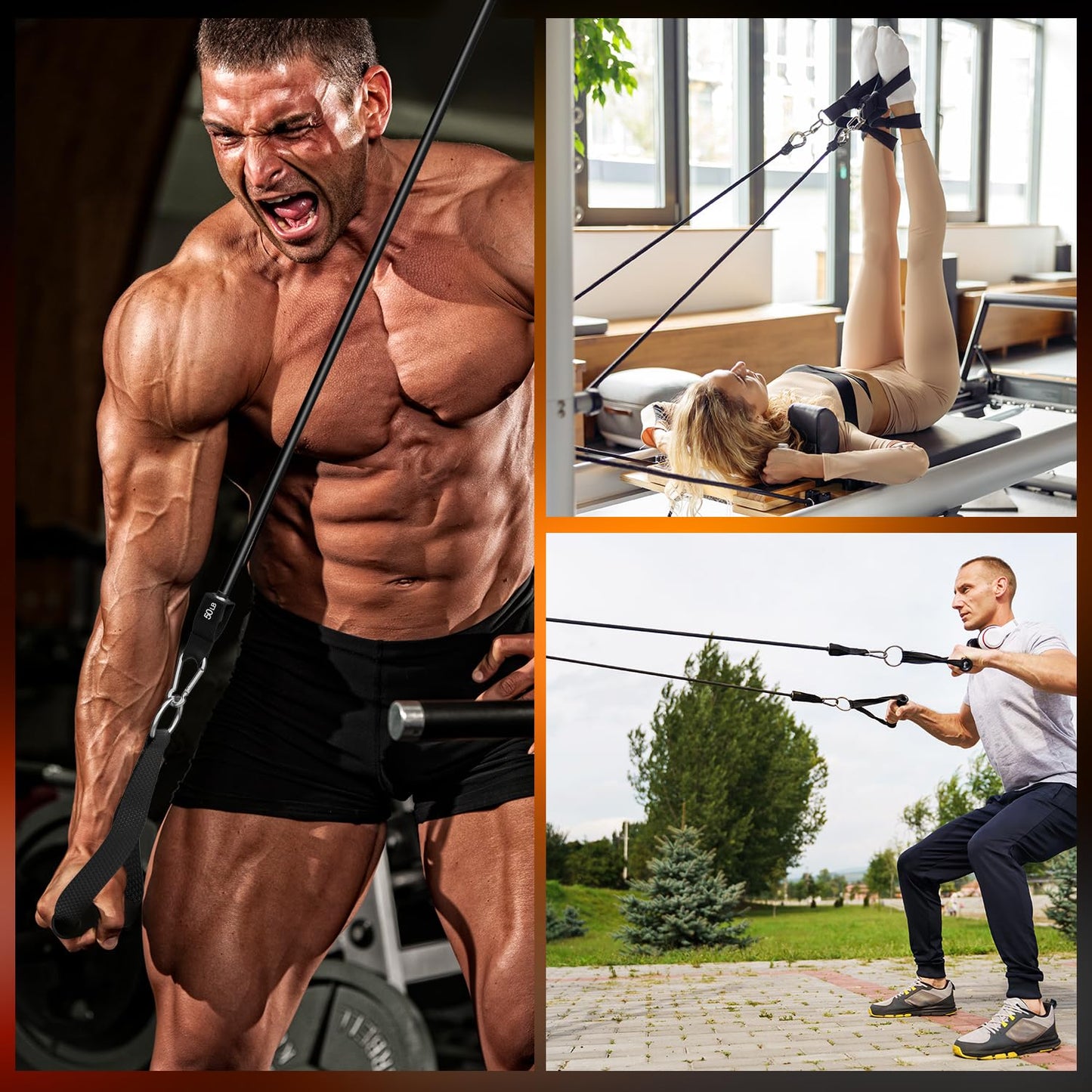 WHATAFIT Resistance Bands, Exercise Bands，Resistance Bands for Working Out, Work Out Bands with Handles for Men and Women Fitness, Strength Training Home Gym Equipment