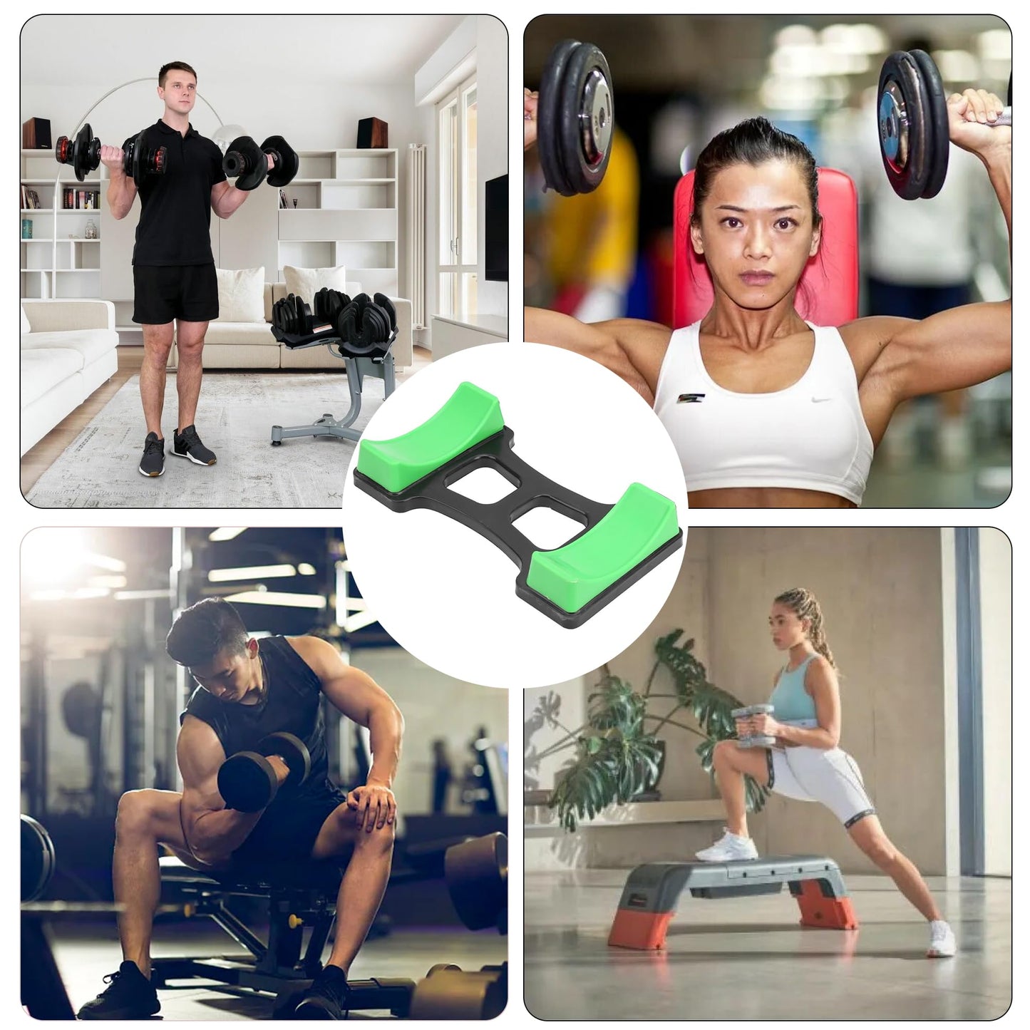 OUKENS Dumbbell Bracket Mat, 1 Pair 7.6x3.9 inches Holds up to 60kg ABS Dumbbell Storage Frame Stand Holder, Prevents Rolling & Scratches, Floor Protection Mat for Home Gym