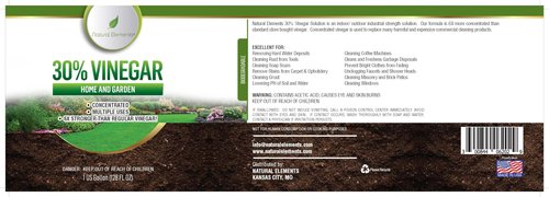 Natural Elements 30% Vinegar | Home & Garden | 6X Cleaning Power | Multiple Uses | 1 Gallon