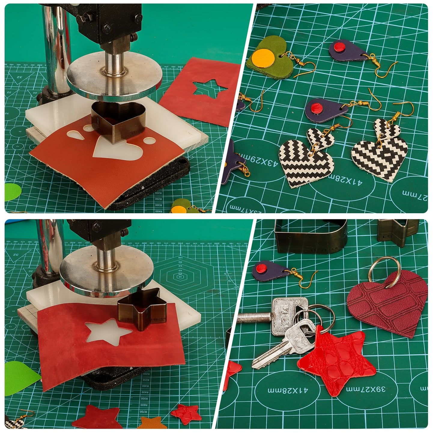 Leather Press Hole Puncher Leather Cutting Machine Hand Punching Machine for DIY Craft Punching Holes Cutting, Forming Pressing,Install Rivets and Snap Buttons