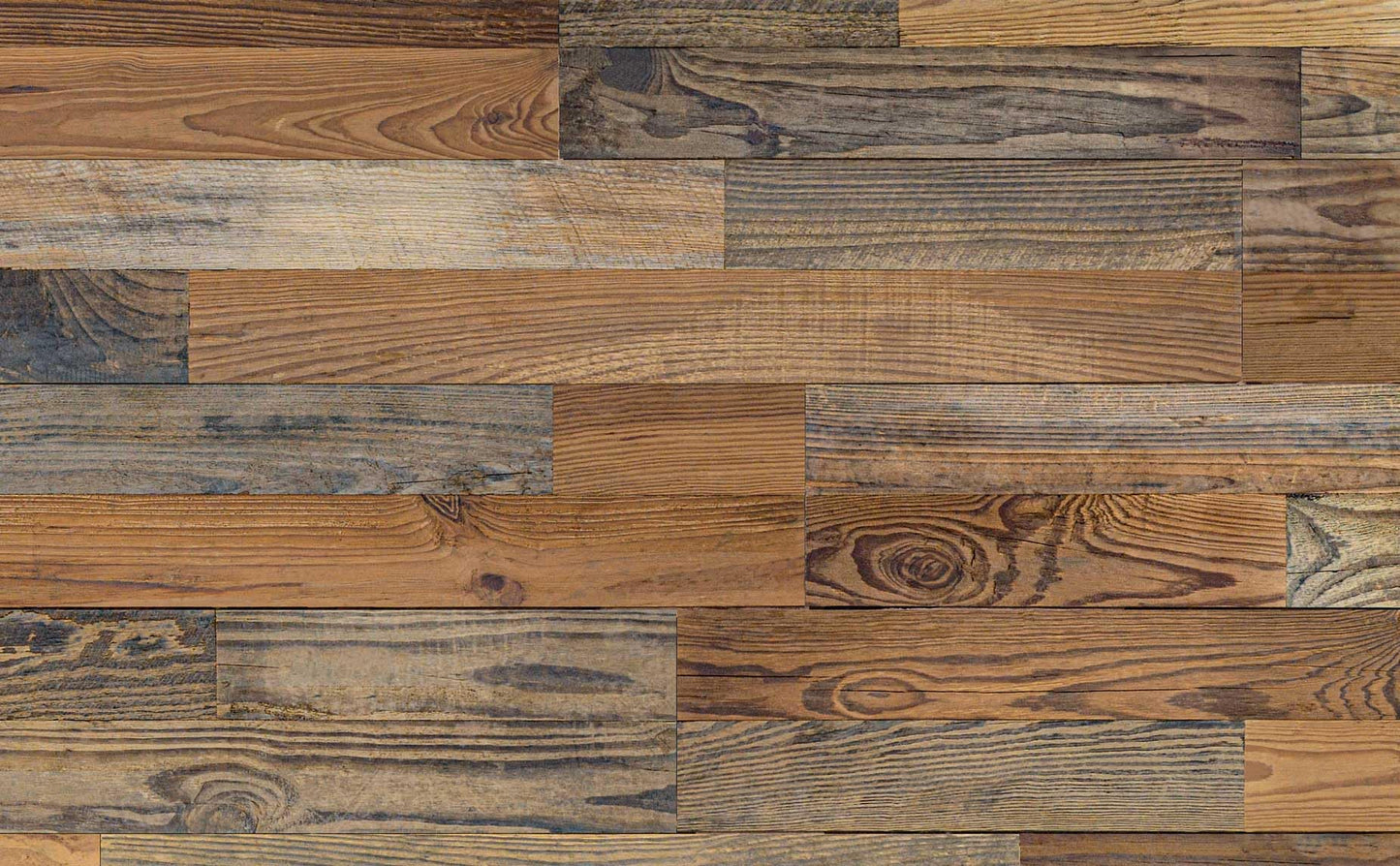 Luxdecor Real Reclaimed Wood Planks for Wall-10 Pieces Easy Nail-Up Shiplap Rustic Style 6" Wide Wood Shiplap Panels for Wall 19.44 Sq Ft (Natural Weathered Brown)