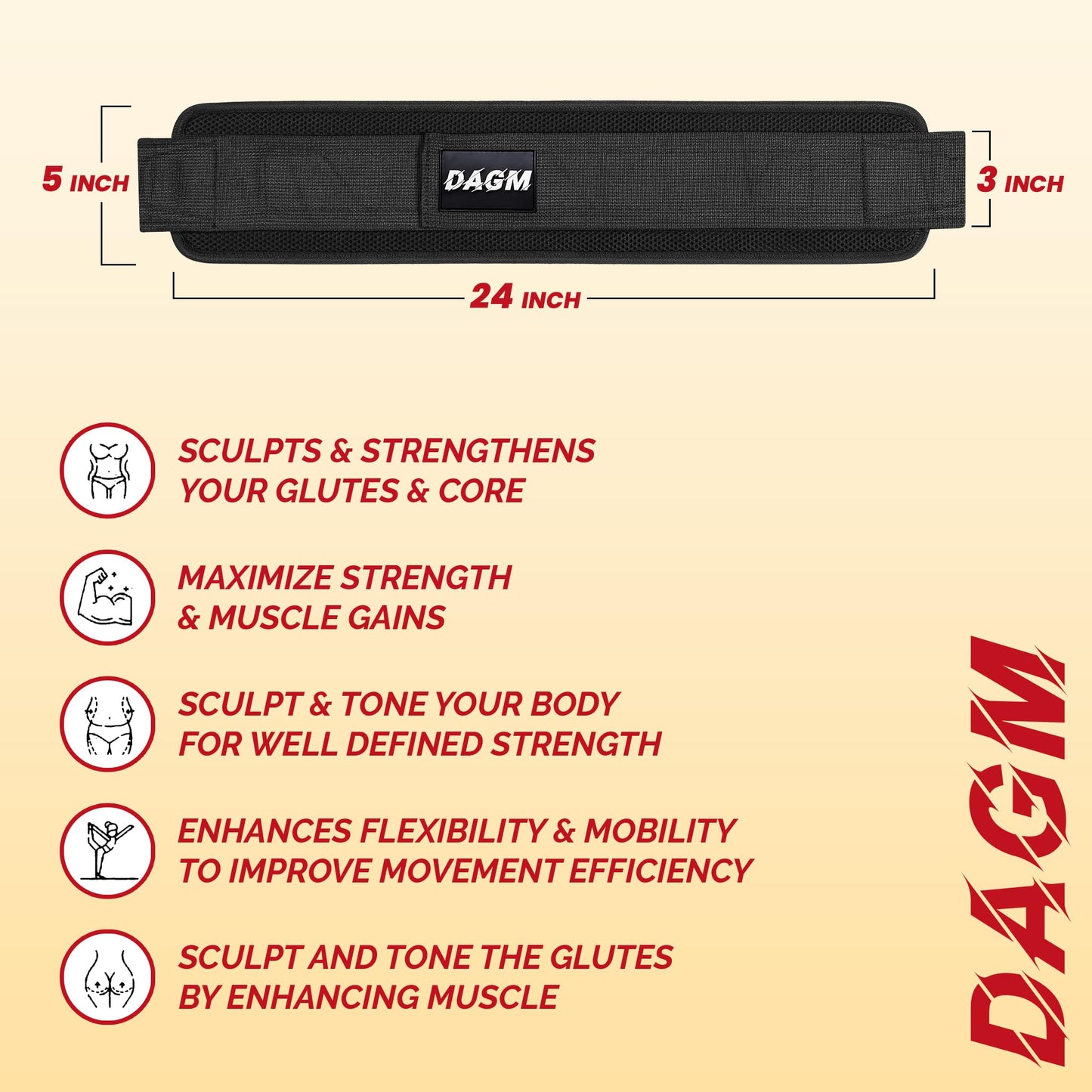DAGM Hip Thrust Belt for Dumbbells Heavy Weights – Adjustable Glute Workout Belt for Women, Non-Slip Booty Hip Thrust Training Belt for Home Gym, Squats & Glute Bridge Exercises Holds Up to 500 lbs (Black, Loop)