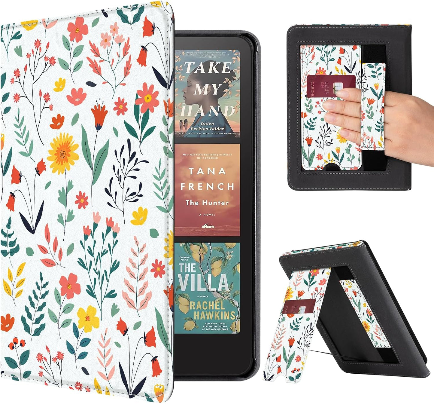 CoBak Ebook Reader Case with Stand - Premium PU Leather Cover with Auto Sleep Wake and Hand Strap