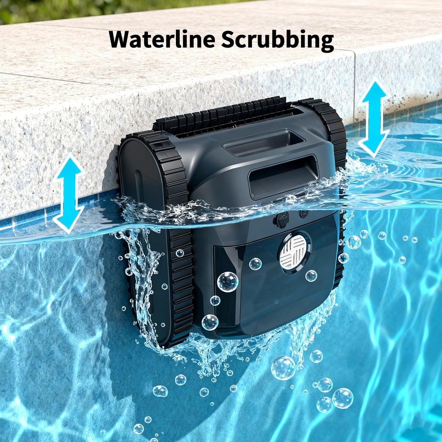 CZYBYTE Cordless Robotic Pool Vacuum Cleaner, Intelligent Route Planning, Wall & Waterline Climbing, 120-Min Runtime, for Above Ground/Inground Pools up to 2000 sq. ft, APP Support,White