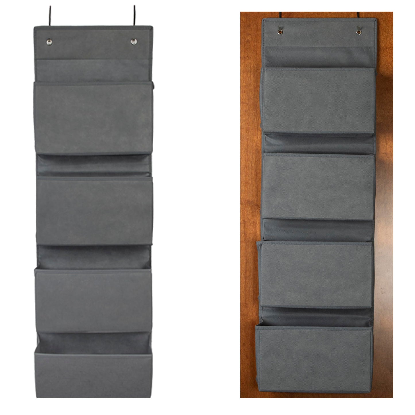 Joyful Moose Over the Door Hanging Organizer Closet Storage Bins Grey