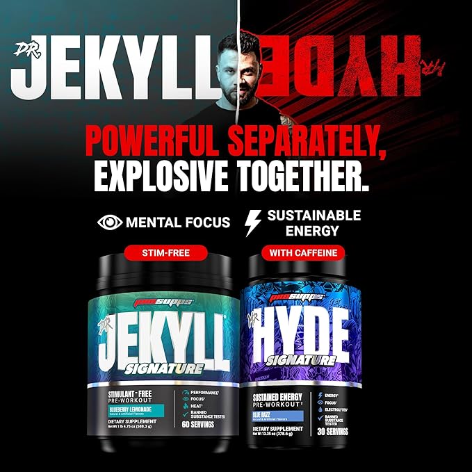 PROSUPPS Mr. Hyde Nightmare Pre Workout Powder with Caffeine & Beta Alanine - Preworkout for Intense Energy, Mental Focus & Performance - Gym & Fitness Supplements (Blood Berry, 30 Servings)