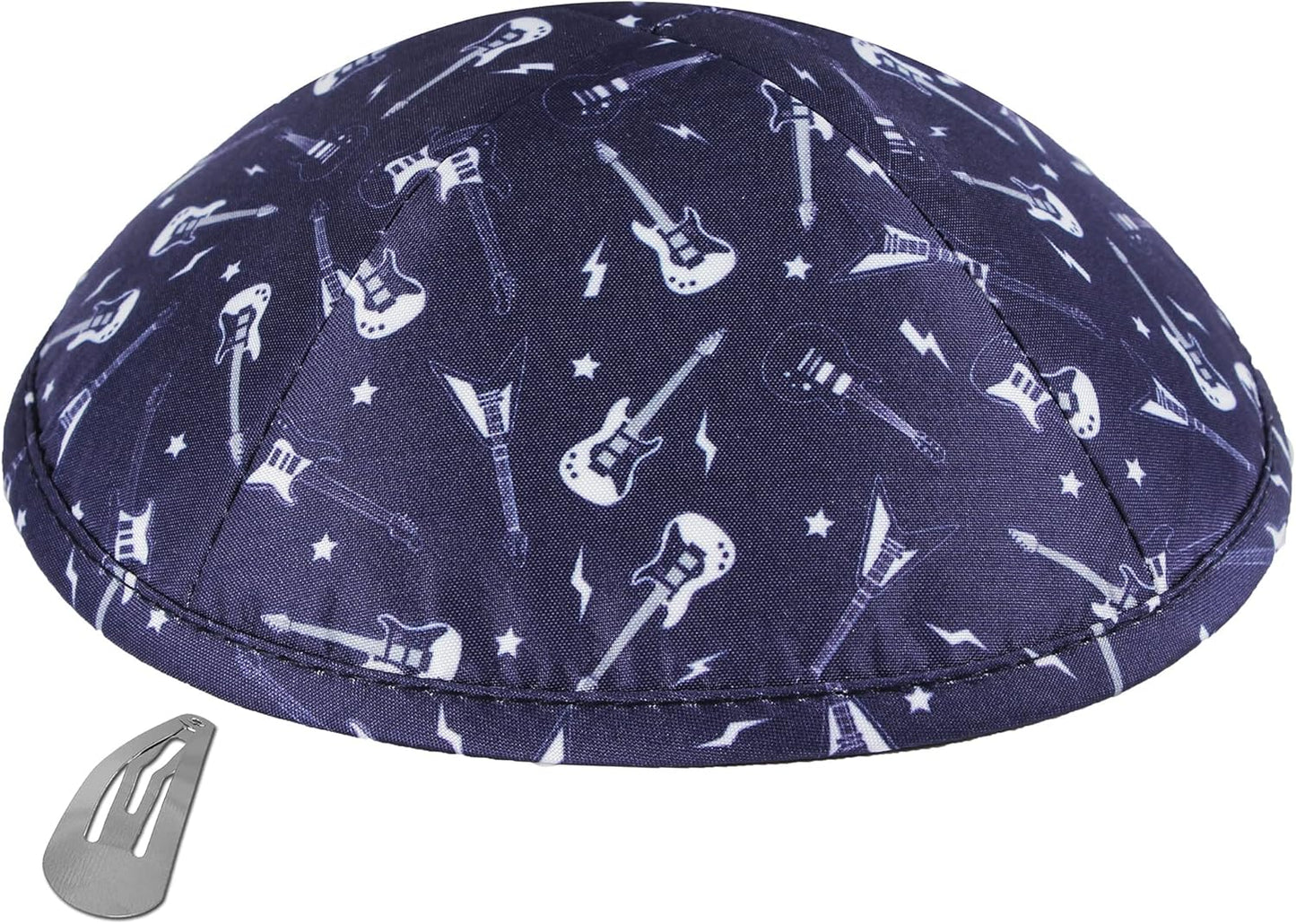 Zion Judaica Musical Kippahs - 6" Kippot with Music Notes & Instruments Design for Bar/Bat Mitzvahs