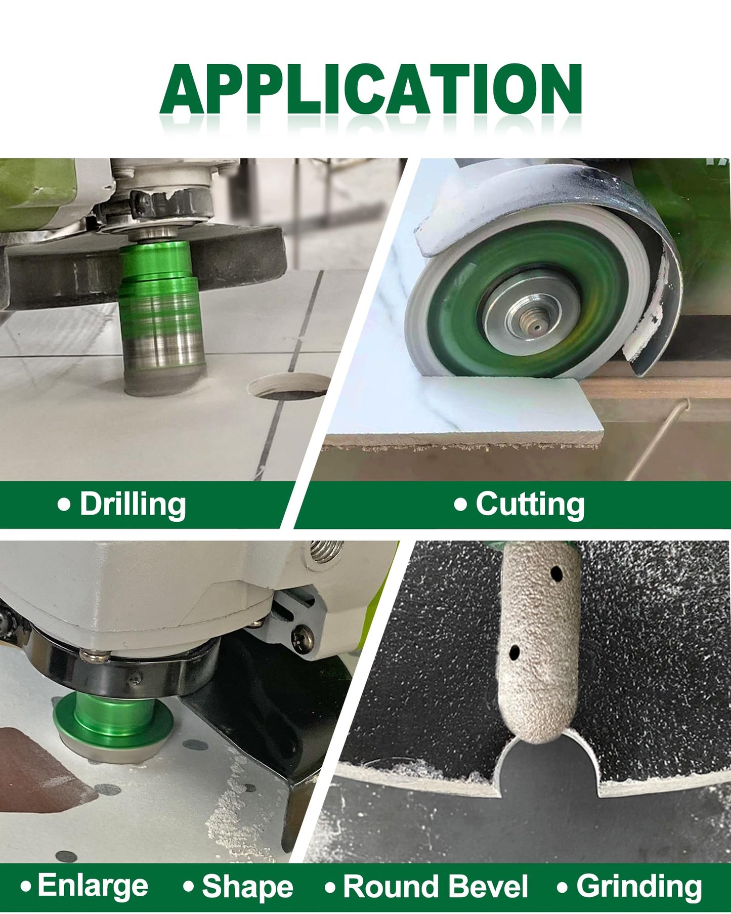 Tile Hole Saw Kit 15pcs - KURSTOL Diamond Core Drill Bits 6/6/8/20/25/35/50/75/102/127MM+4/5'' Finger Bit+2'' Chamfer Bit+2pcs 4-1/2'' Saw Blade+SDS for Tile Porcelain Ceramic Granite Marble
