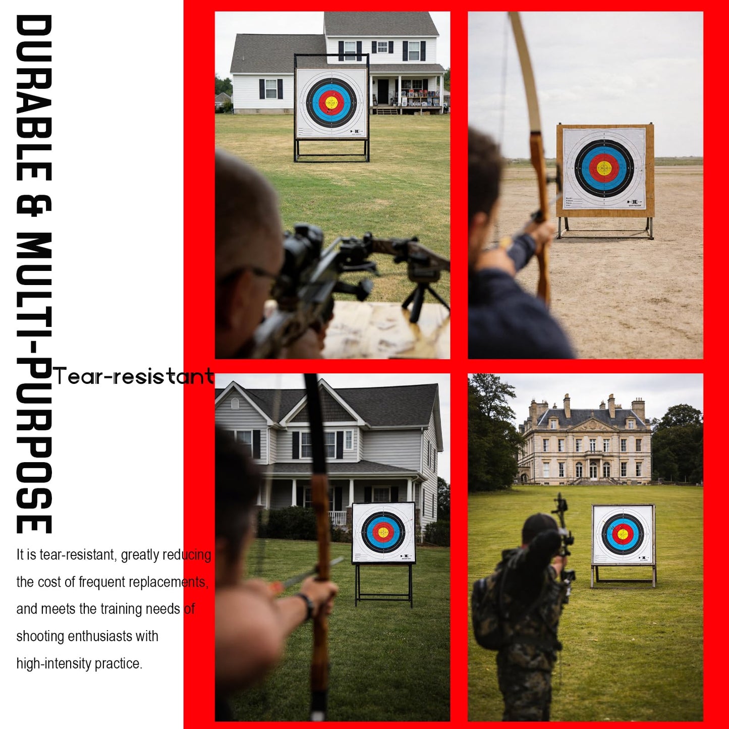 e5e10 20pcs Targets Paper Made Degradable Plastic (Standard Archery, 10 Rings, 80cm x 80cm)