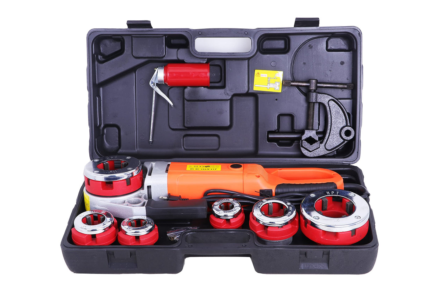 Consfly Portable Electric Pipe Threader Pipe Threading Machine with 6 Dies, 2300W Pipe Threading Tool for Galvanized Pipe Iron Pipe Threading 1/2" to 2" (110V)