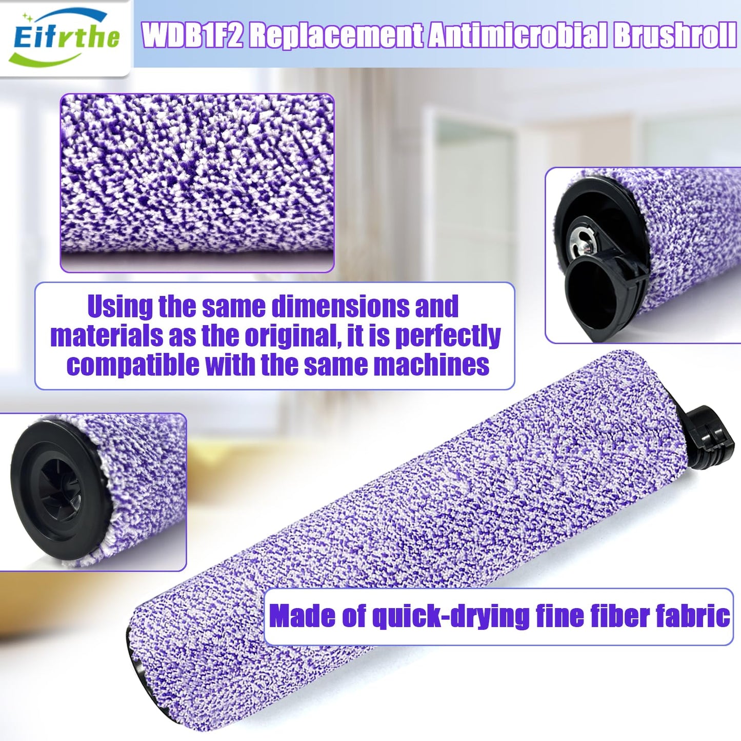 WDB1F2 Replacement Brushroll & Filte Bundle for Shark WD101 WD201 WD100 WD200 AW201 WD200C WD201C WD101C AW261 wd160 HydroVac XL 3-in-1 vacuum cleaner, compare parts WDB1, WDB2, WDFF1, WDFF2, WDB1F2