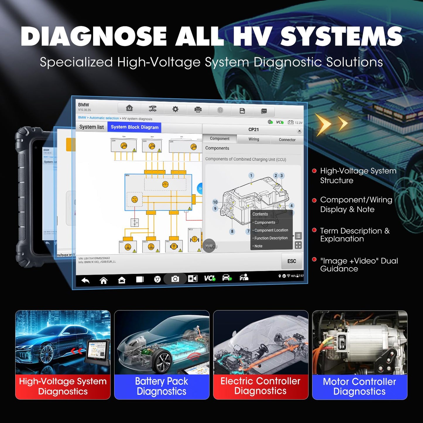 Autel MaxiSYS Ultra EV Intelligent Scanner, 2026 EV Ver of Ultra S2, High-Voltage System & Battery Pack Analyze, $1000 EVDiag KIT, 5IN1 VCMI, 2.0 Topology, 3K+ Bidirectional, 40+ Reset, Motor Truspeed