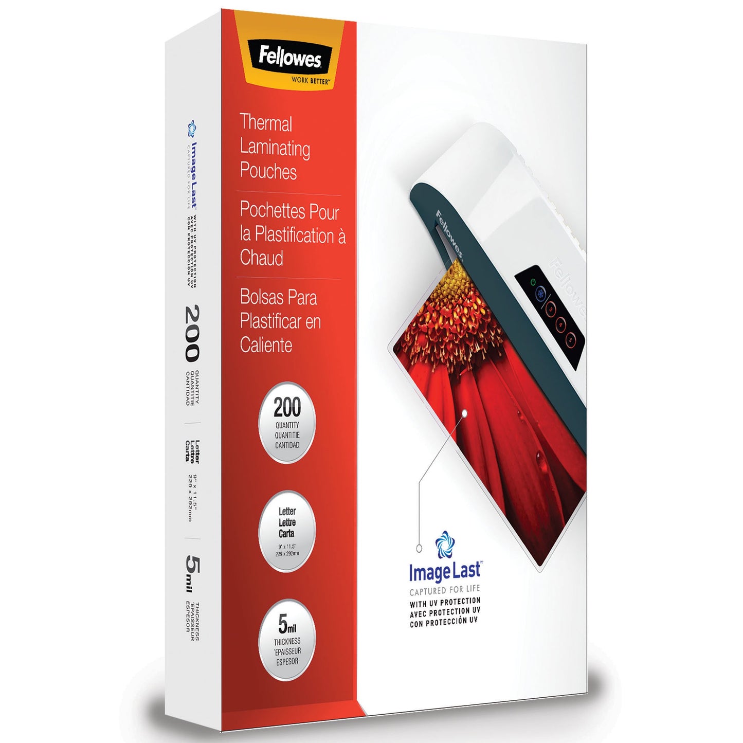 Fellowes Laminator Venus 2 125 and Thermal Laminating Pouches Letter Size Bundle