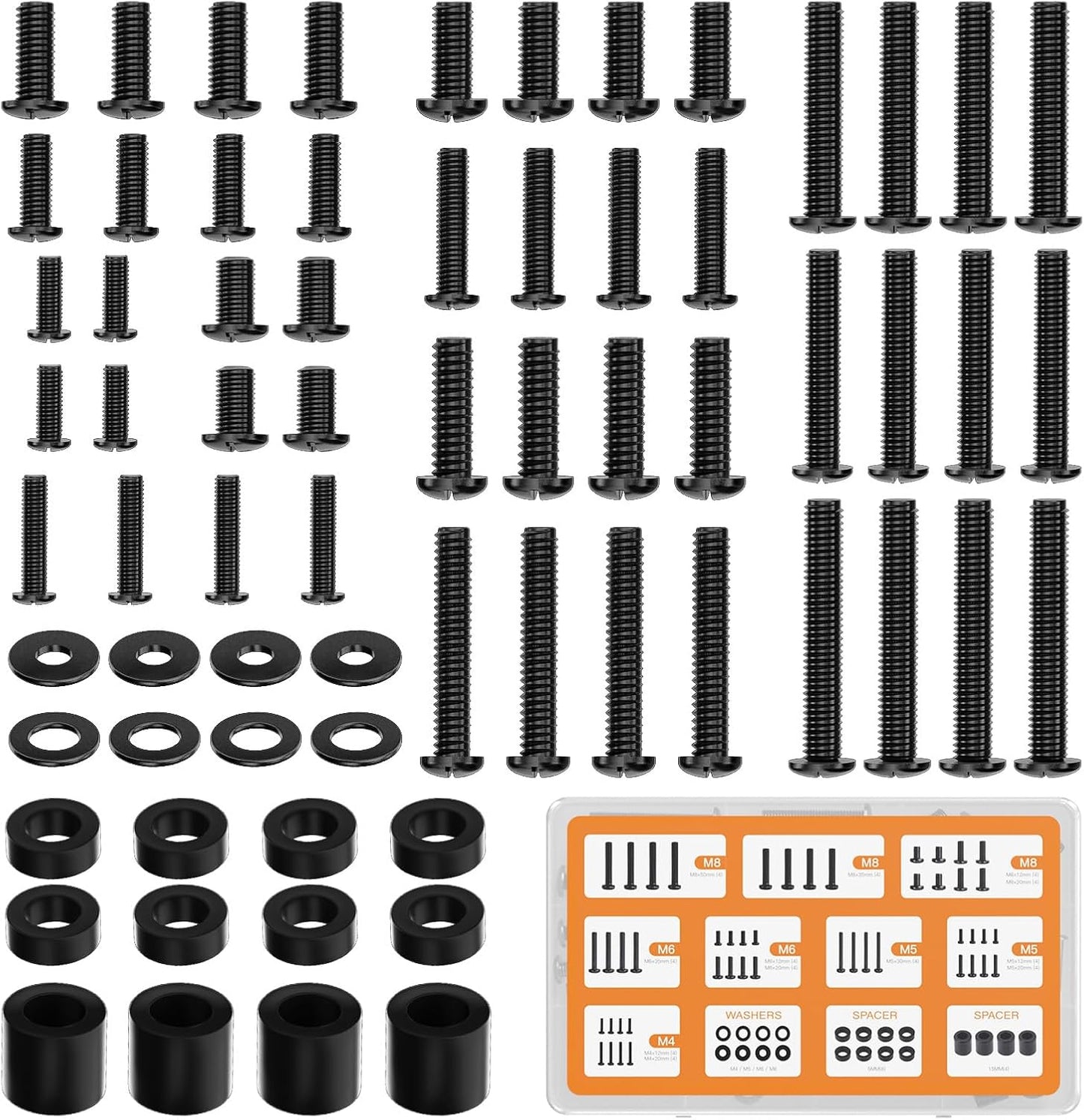 WALI Set M4 M5 M6 M8 80 inch Universal TV Mounting Hardware Kit Includes TV Screws and Spacer Fit Most TVs up