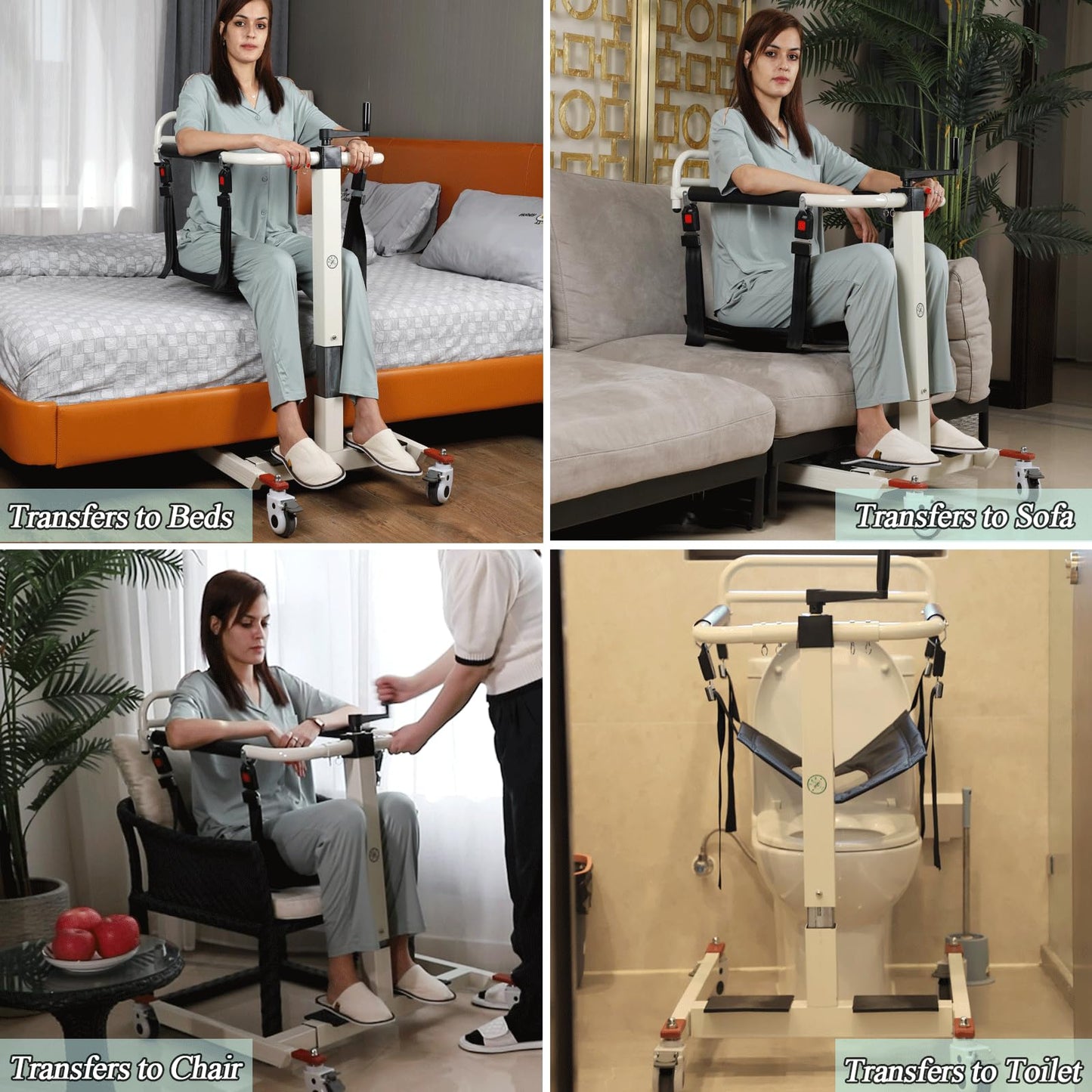 Patient Lift Transfer Chair, Patient Lift for Home, Patient Transfer Lift Wheelchair, Wheelchair Lift for Car, Lightweight Bedside Bathroom Wheelchair for Elderly, 275lbs