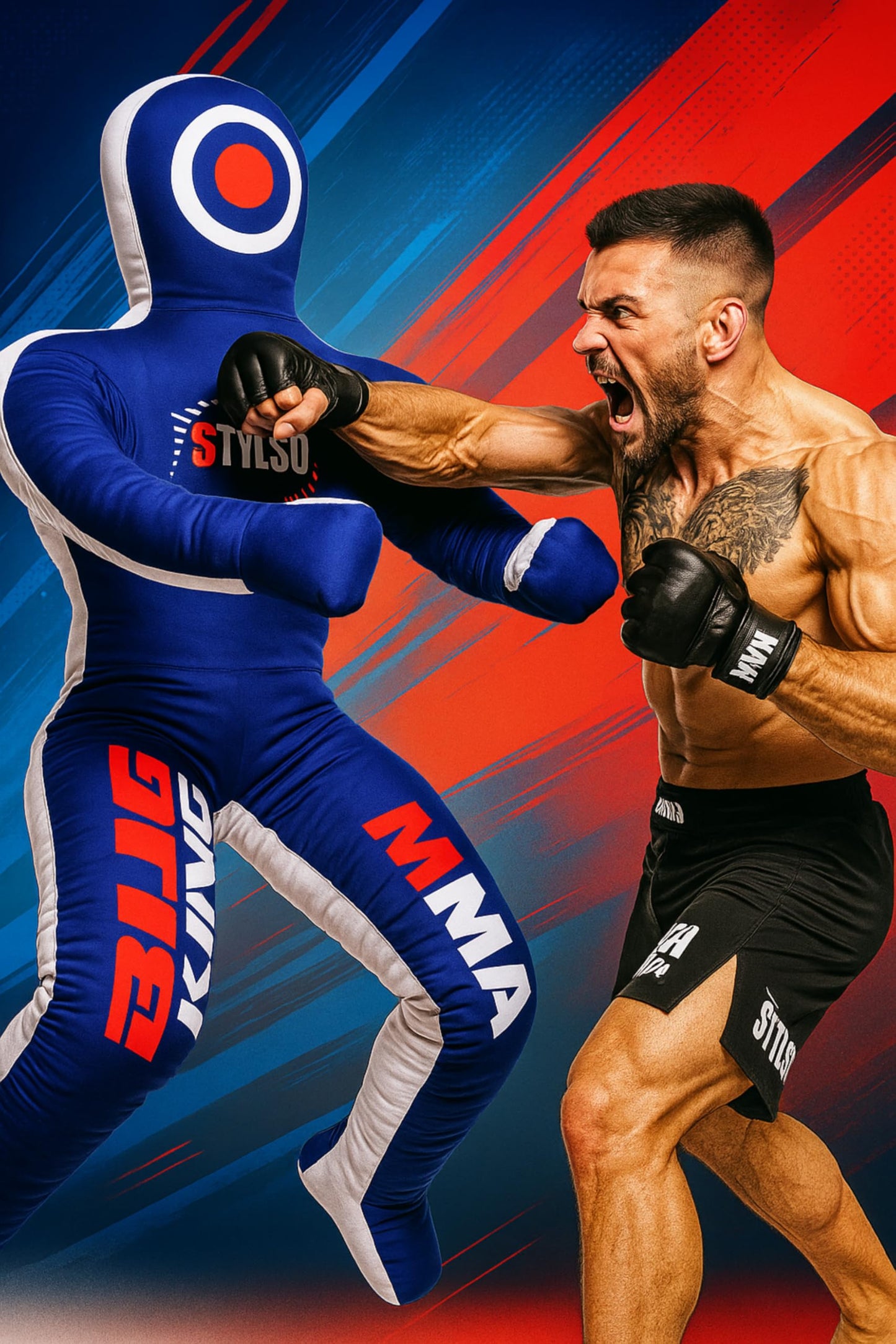 Un-Filled Grappling Dummy Wrestling Dummy Jiu Jitsu Dummy for BJJ MMA Judo Karate Practice Adult Kids and Youth Training Tackling Dummies - Blue, 5ft / 60"