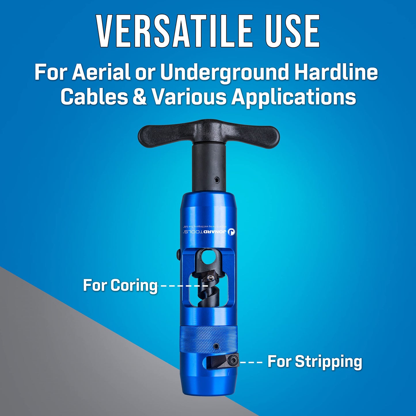 Jonard Tools HSC-625 Hardline Coring and Stripping Tool 5/8" for Times Fiber T10 and Commscope P3 Cables