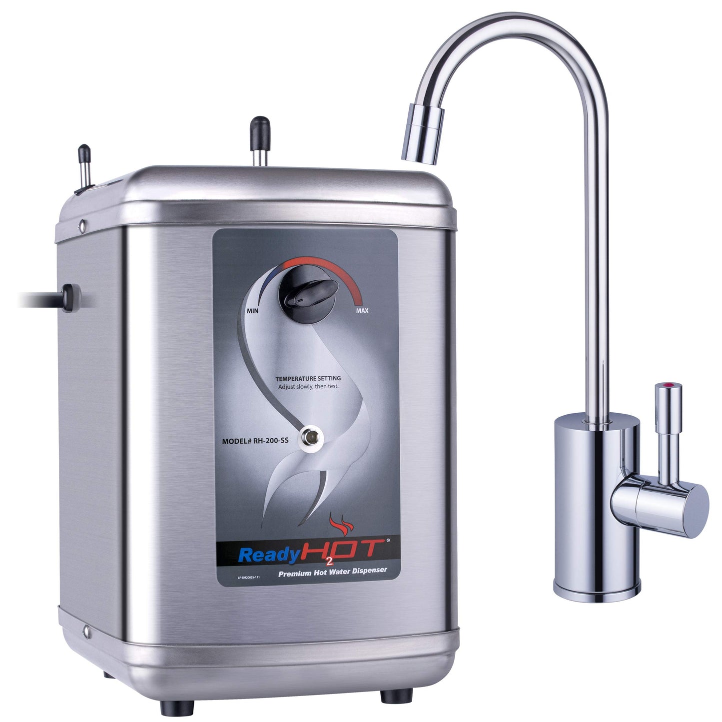 Ready Hot 41-RH-200-F570-CH Instant Hot Water Dispenser System, 2.5 Quarts Manual Dial Single Lever Hot Water Faucet, Polished Chrome