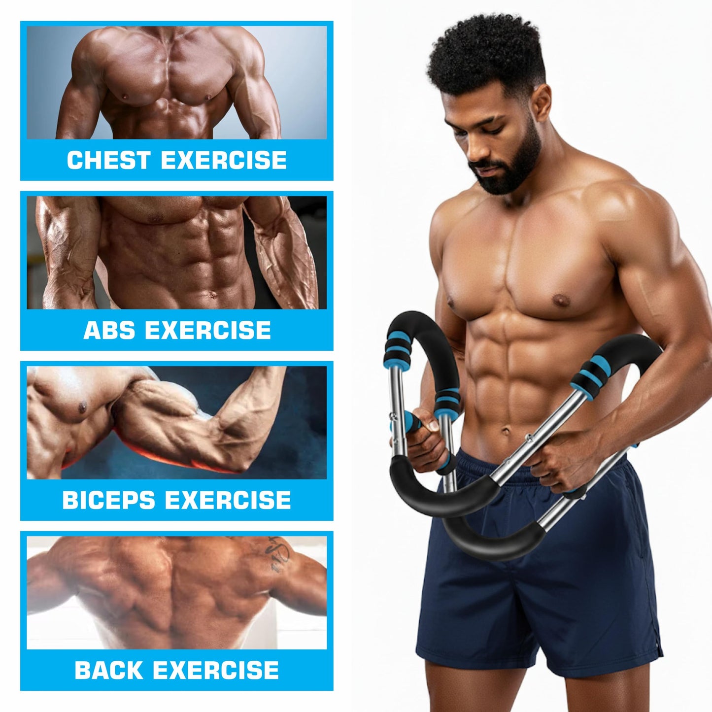 IRONFLEXON Twister Arm Trainer – Adjustable Chest Expander & Upper Body Workout Bar for Men & Women – Heavy Duty Strength Training Tool for Home Fitness, Muscle Toning & Endurance