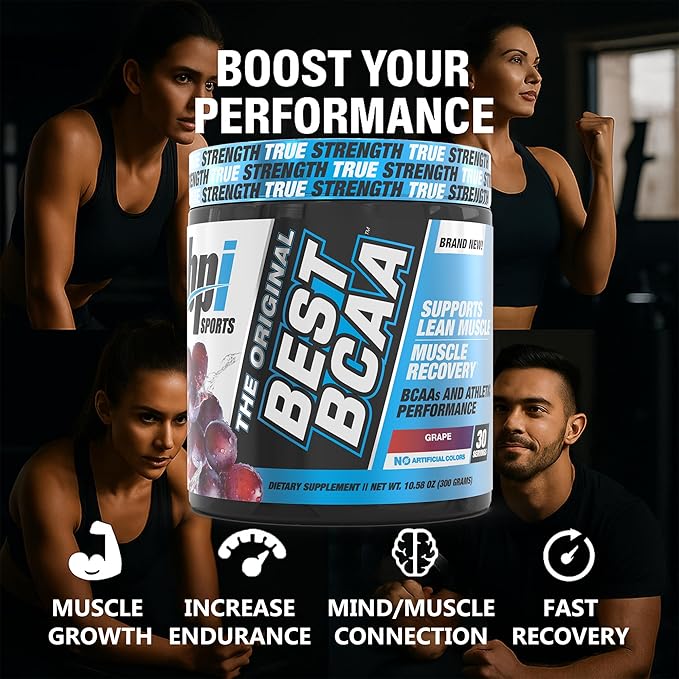 BPI Sports Best BCAA Powder - Muscle Recovery Support - Branched Chain Amino Acids | Building Blocks of Protein and Muscle - Post Workout Recovery ??Hydration - Grape, 30 Servings
