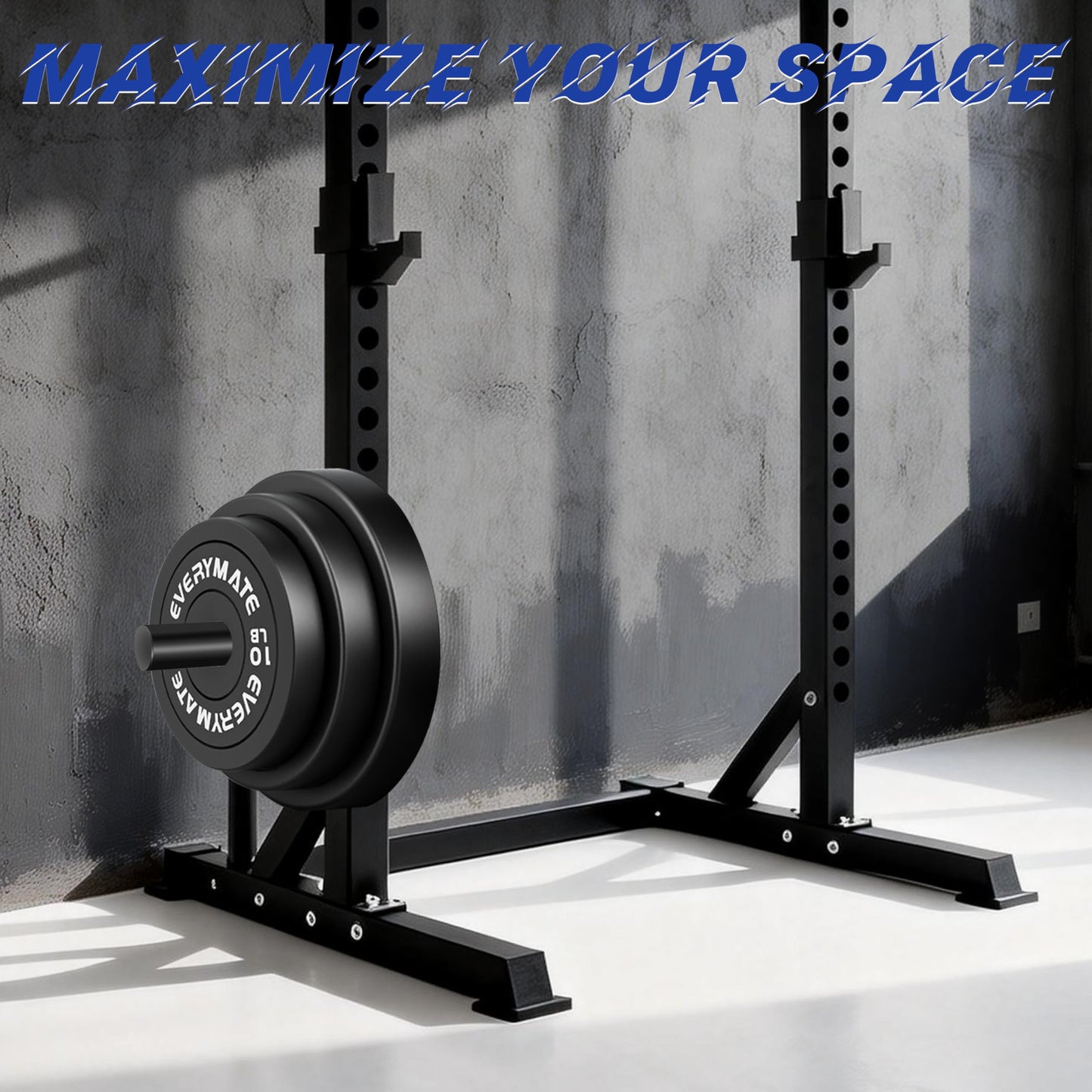 EVERYMATE Power Rack & Squat Rack Attachments Olympic Weight Plate Holder – Fits 3x3 Inch Tubes, 1" Hole – Bumper Plate Storage（4 pack）