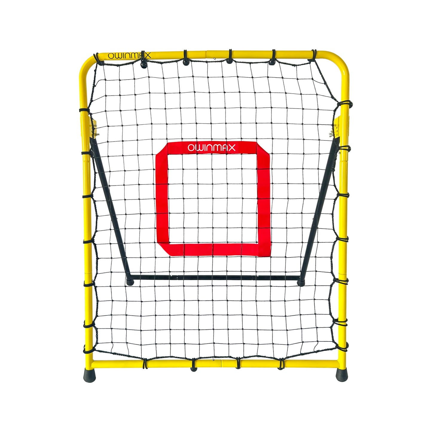 3x3.5 ft Baseball Pitchback Net, Rebounder Net, Solo Training Net, Pitching Return Trainer, Four Quick-Switch Return Angles, Yellow, Great for Kids and Youth