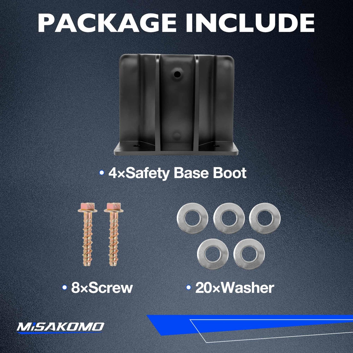 4PCS Black Safety Base Boot - Guardrail Base with Toeboard Slots - Reusable Fall Protection Accessories for Residential & Commercial Construction