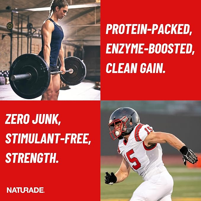 Naturade - All Natural Weight Gain Drink Mix - Gluten Free, Delicious Taste, 1600 Calories per Servings - Mass Gainer w/Carbohydrates & Protein - Chocolate, 20.3 Ounce (12 Servings).