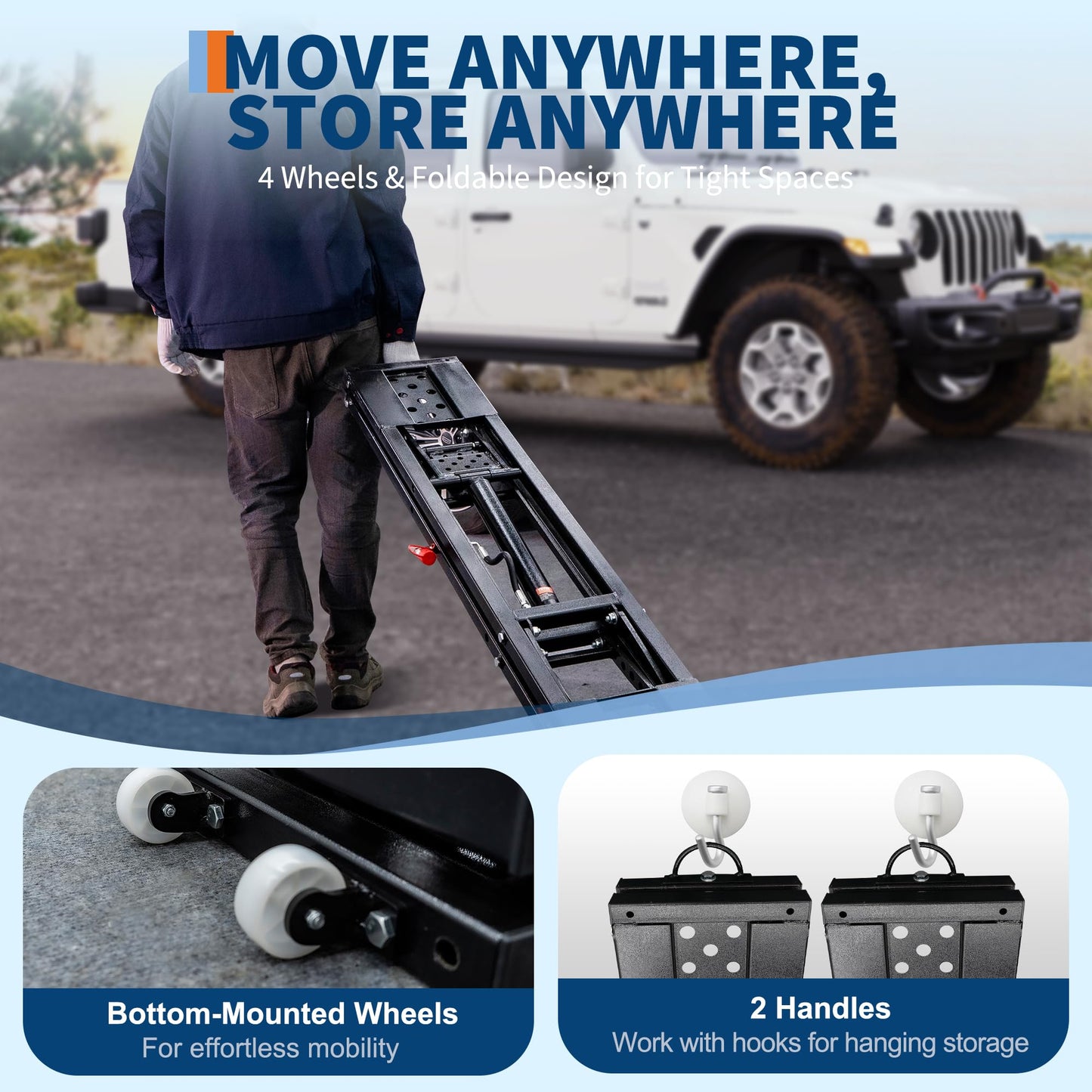 7000LBS Portable Car Lift for Trucks SUV Sedan, Heavy Duty Scissor Lift Jack with Safety Lock, Adjustable Height 6.26"-27", Hydraulic Vehicle Lifting System with Extension Plates