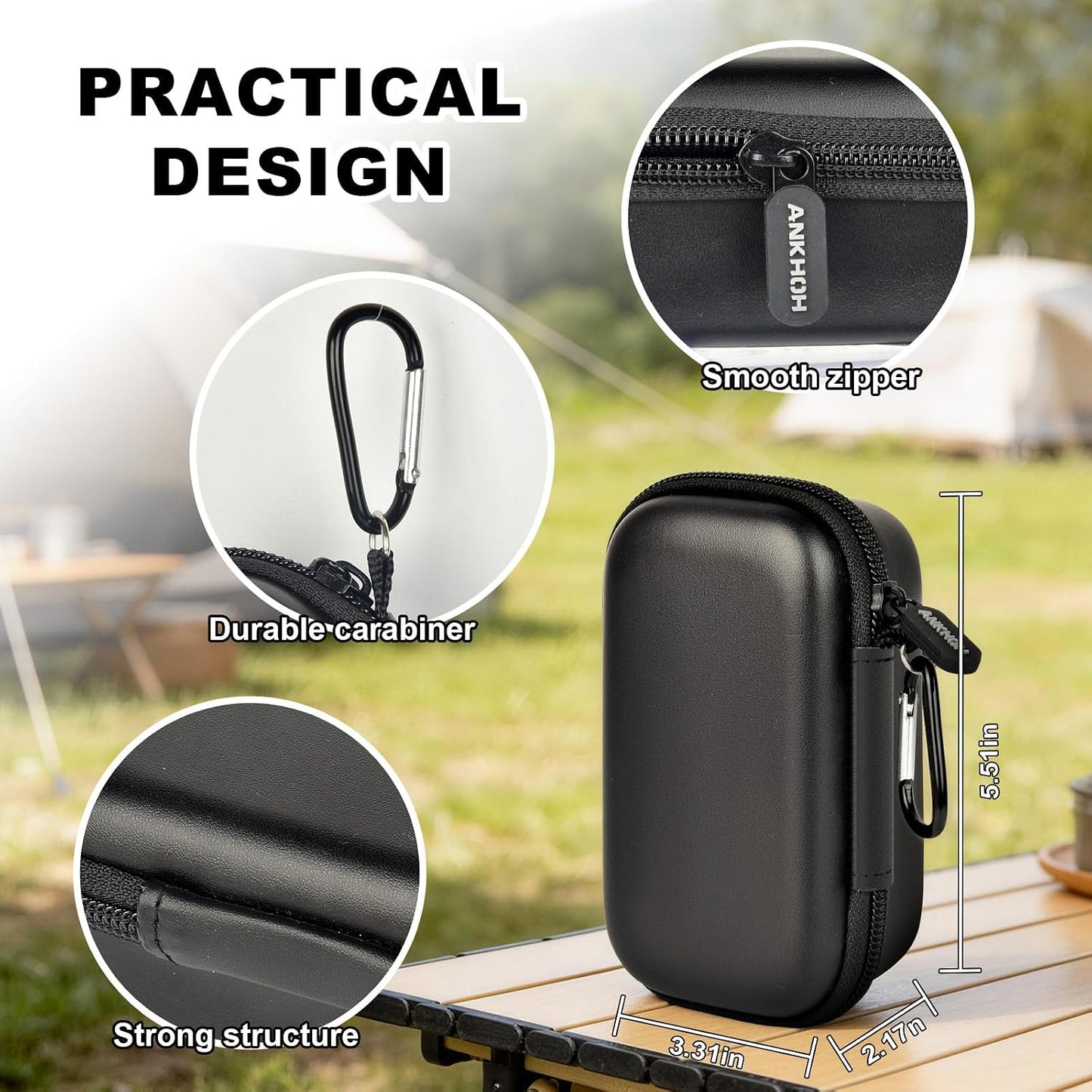 ANKHOH 45W 10000mAh, 2 Power Bank Case Compatible with Anker Nano Portable Charger Travel Storage Bag with Carabiner