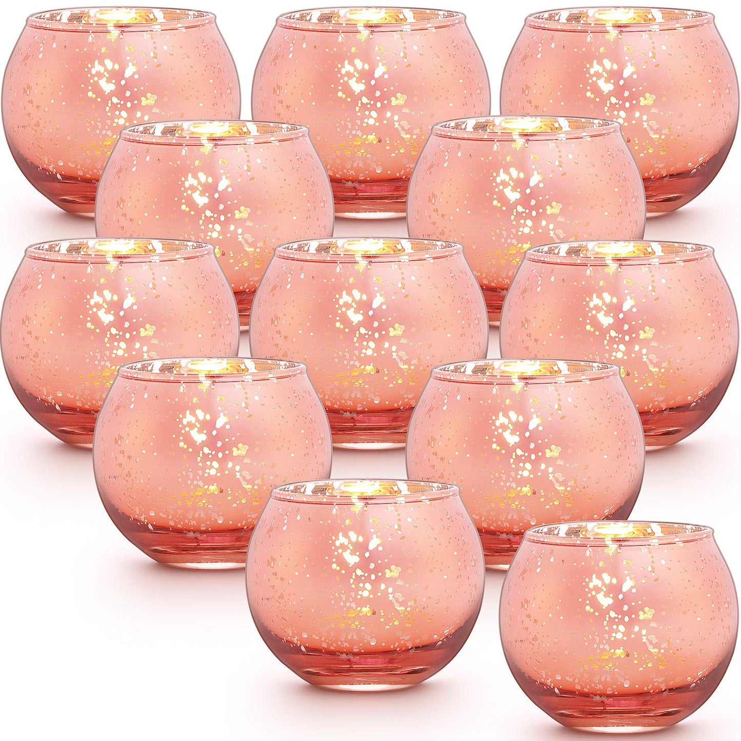 LAMORGIFT 36 Pcs Rose Gold Candle Holders-Rose Gold centerpieces for Birthday Party, Wedding, Bridal Shower, Sweet 16. Mother's Day Brunch Table Decorations
