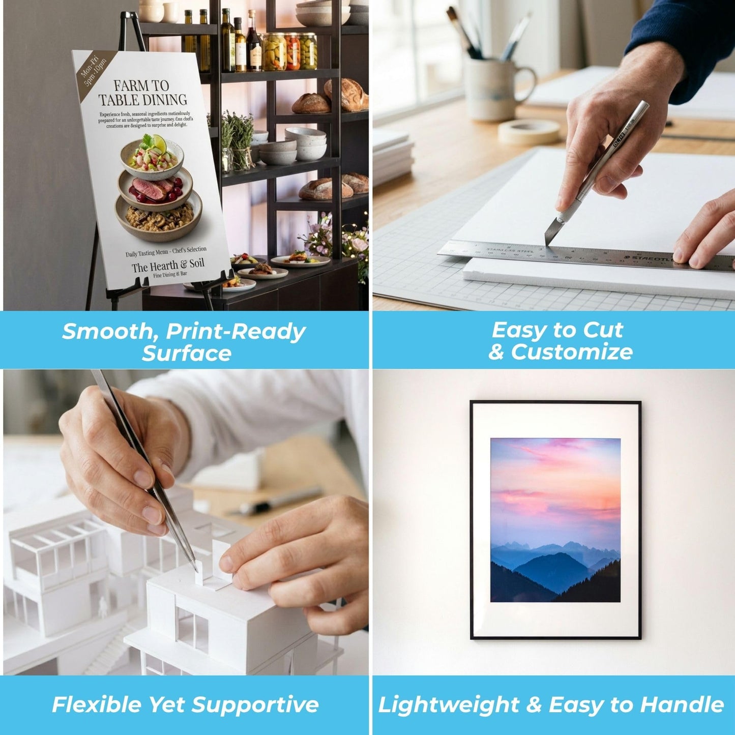 Cutplex Foam Board 13 x 19 x 1/8" – 50 Pack – Thick Regular White Foam Board – Rigid Lightweight Panel – Smooth White Surface for Signs, Mounting & Displays – Professional Graphic Arts & Exhibit Board