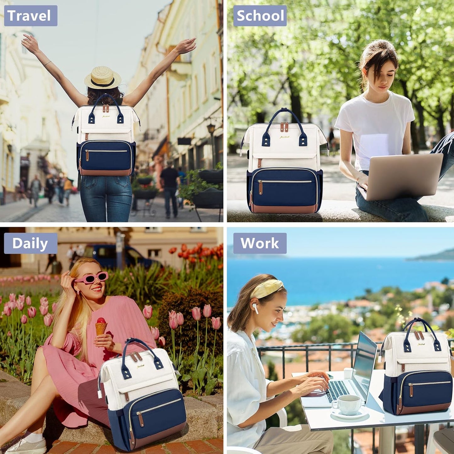 Backpack 15.6 Inch BackPacks Pack Daypack Focdod Laptop for Womem Work Bags: Travel Durable Back With USB Charging Port