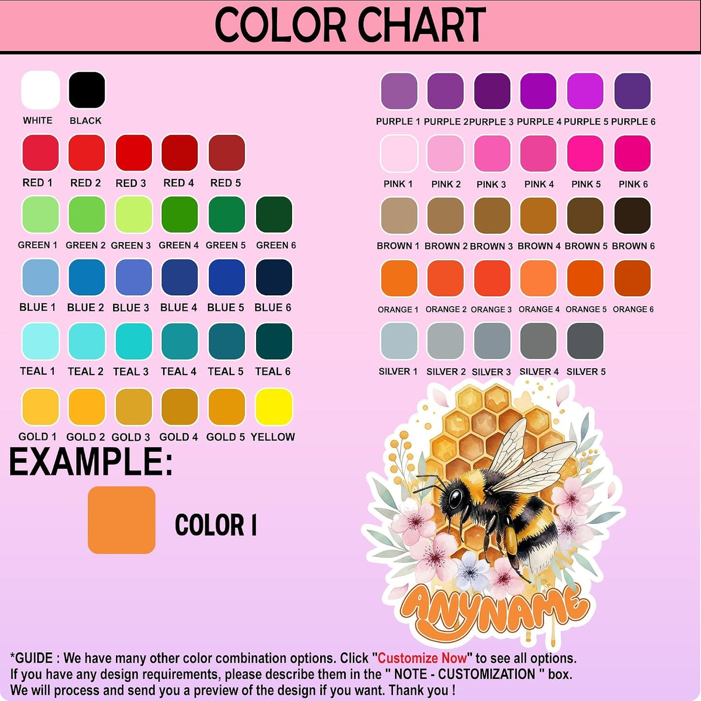 Custom Bee Name Sticker Personalized Text Floral Honeybee Honeycomb Flower Nature Animal Lovers Waterproof Vinyl