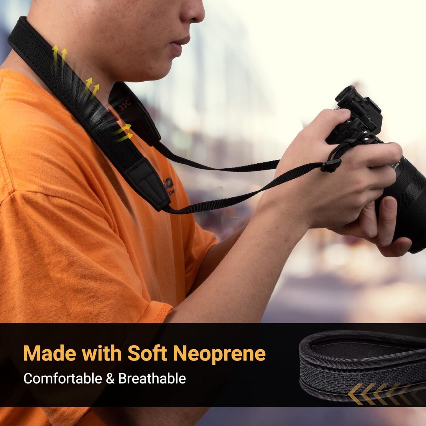 Quick Release Camera Neck Strap for Airtag - Compatible with Canon, Nikon, and Sony Mirrorless Cameras