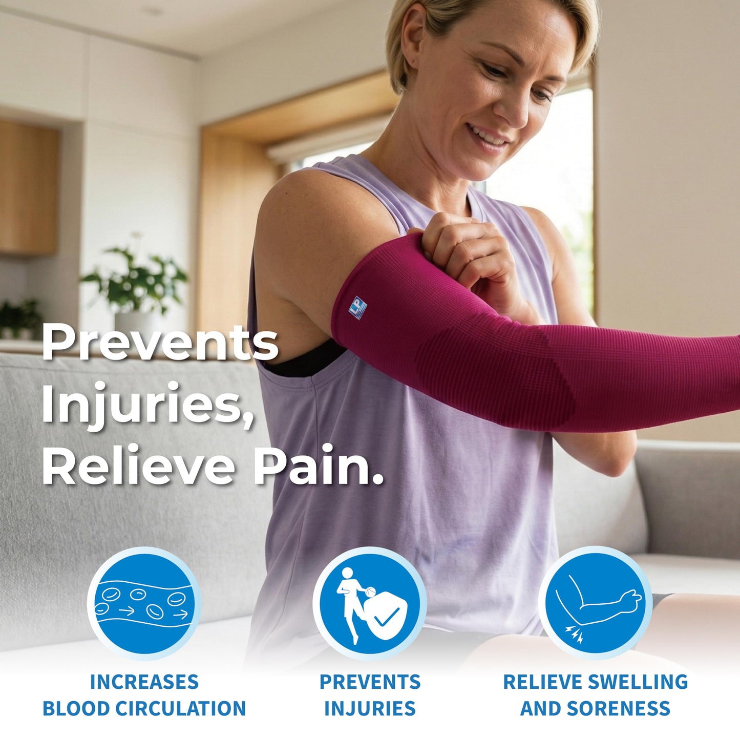 LP SUPPORT 668 Compression Elbow Sleeve - Arm Sleeve for Workouts, Sports & Weightlifting - for Golf and Tennis Elbow Brace for Men & Women (White, XL, 1pcs)