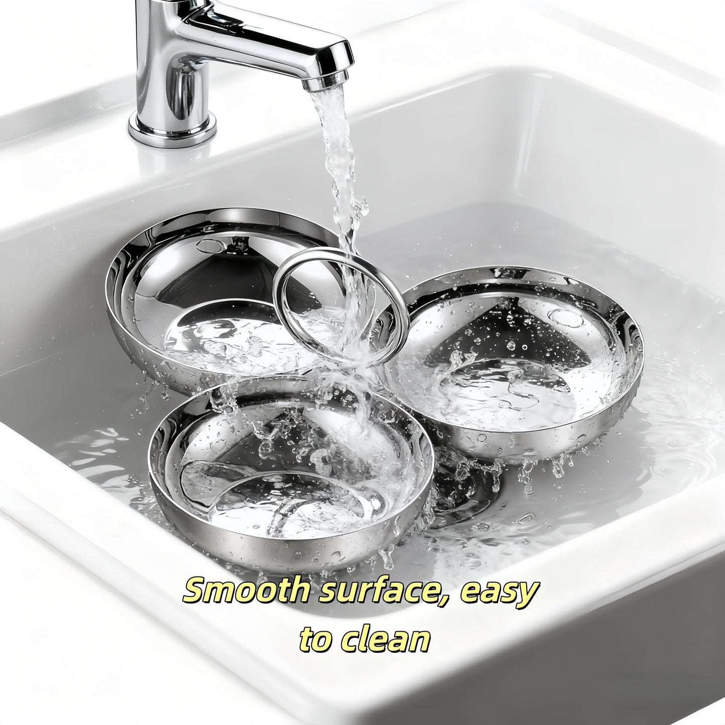chhcjqyyf Cluster Serving Bowls 3 in 1 Silver Stainless Steel Snack Bowls Connected Fruit Tray Snack Plate for Home Kitchen Party Reusable Portable Ring Style Dessert Bowl Set