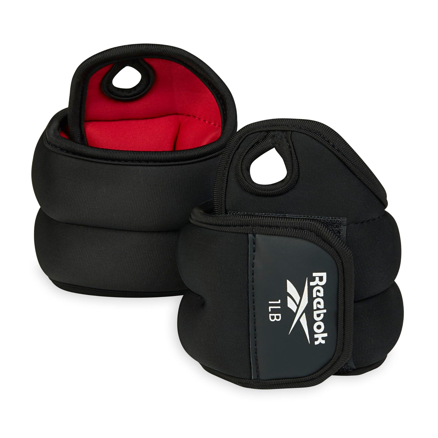 Reebok Wrist Weights, 2 x 1 lb Wearable Weights with Thumb Loop for Arm Fitness, Boxing, Yoga, Walking & More, Polyester Spandex Wrist Wraps, Home Workout Essentials & Gym Accessories for Women & Men