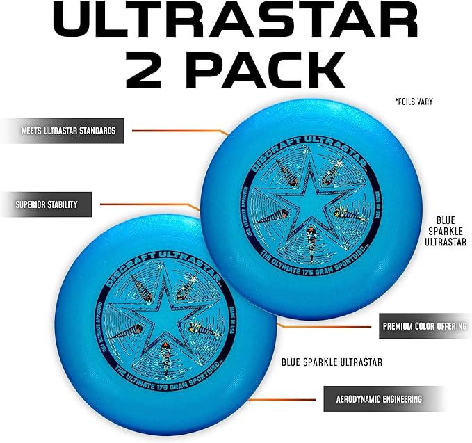 Discraft Ultrastar Ultimate Discs 1 & 2 Packs, Standard Size, for Competitive & Casual Play