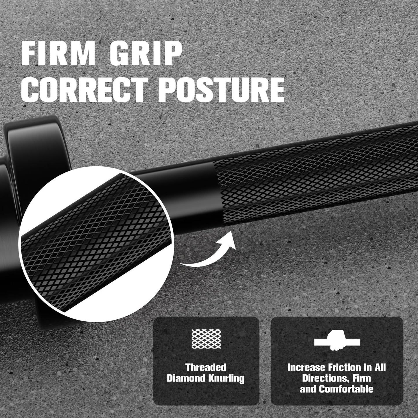 RITFIT Olympic Barbell 4ft/6ft - 2 Inch Weight Bar for Strength Training, Weightlifting, Squat, Deadlift, Bench Press, Curl, Overhead Press - 350lbs/500lbs Capacity 4FT Black with Collar