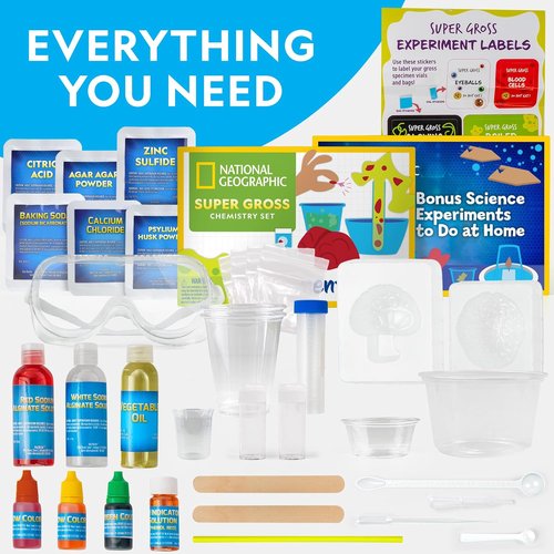 National Geographic Gross Science Kit - 45 Fun Experiments | Dissect a Brain & Make Slime for Kids 8-12